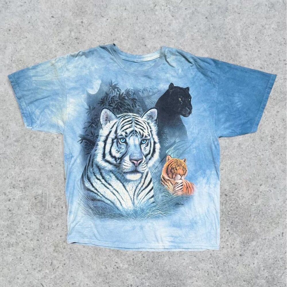 Vintage The Mountain Big Cats Tiger Tie Dye Nature T Shirt